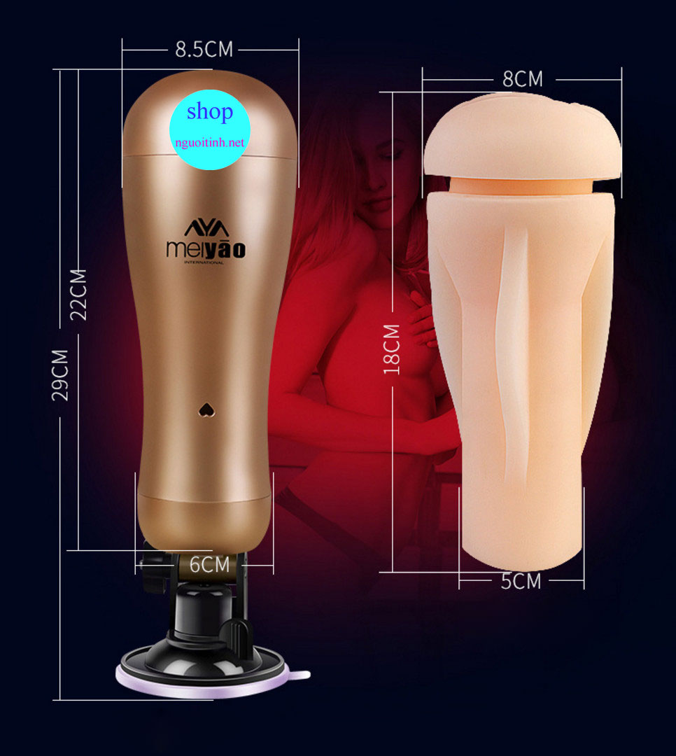 Âm đạo hít tường Meiyao 2 đầu rung mạ xi vàng Âm đạo hít tường Meiyao 2 đầu rung mạ xi vàng