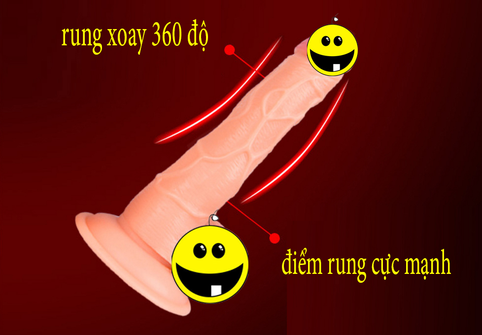 Dương vật giả gắn tường mini rung xoay 360 độ