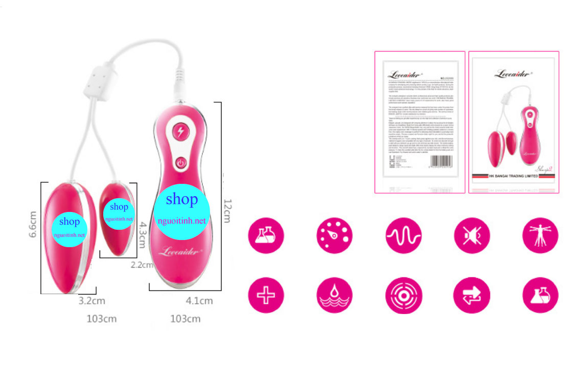 Trứng rung hai đầu Loveaider cao cấp, an toàn dễ dùng