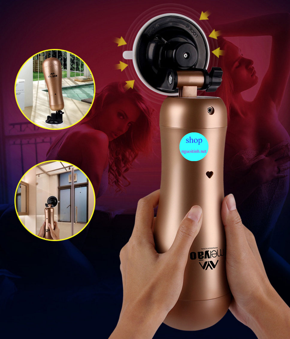 Âm đạo hít tường Meiyao 2 đầu rung mạ xi vàng Âm đạo hít tường Meiyao 2 đầu rung mạ xi vàng