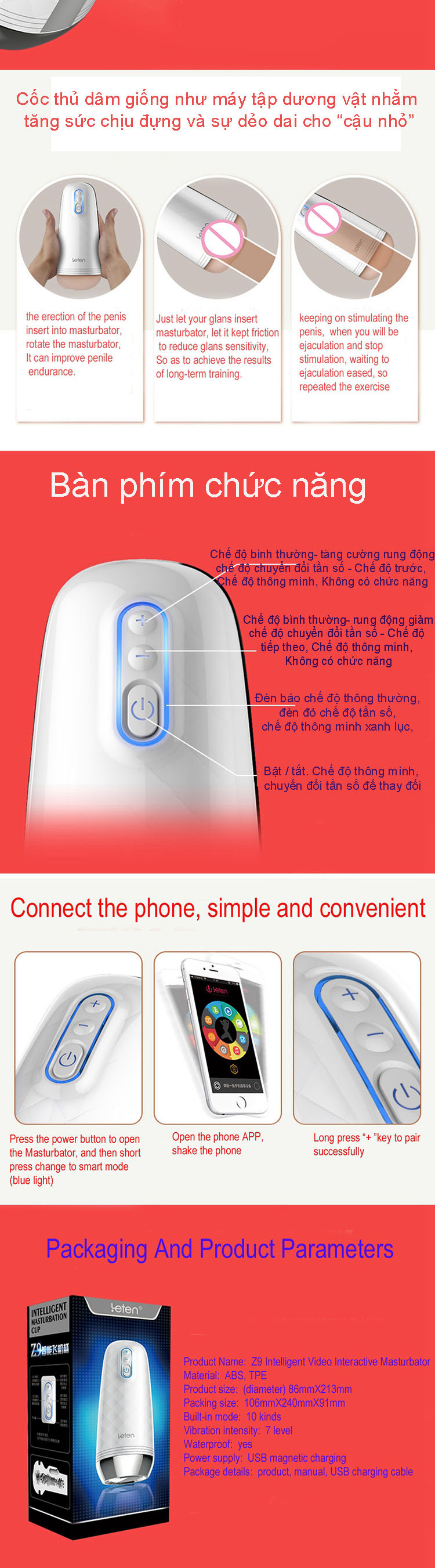 Cốc thủ dâm Leten Z9 kết nối mobile hiện đại mềm mịn Cốc thủ dâm Leten Z9 kết nối mobile hiện đại mềm mịn