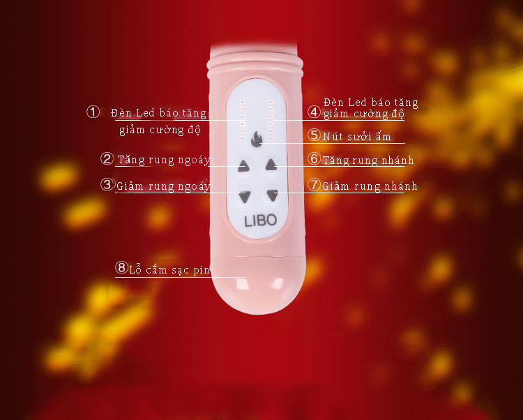 Dương vật rung xoay thụt LIBO sưởi ấm đa năng cao cấp