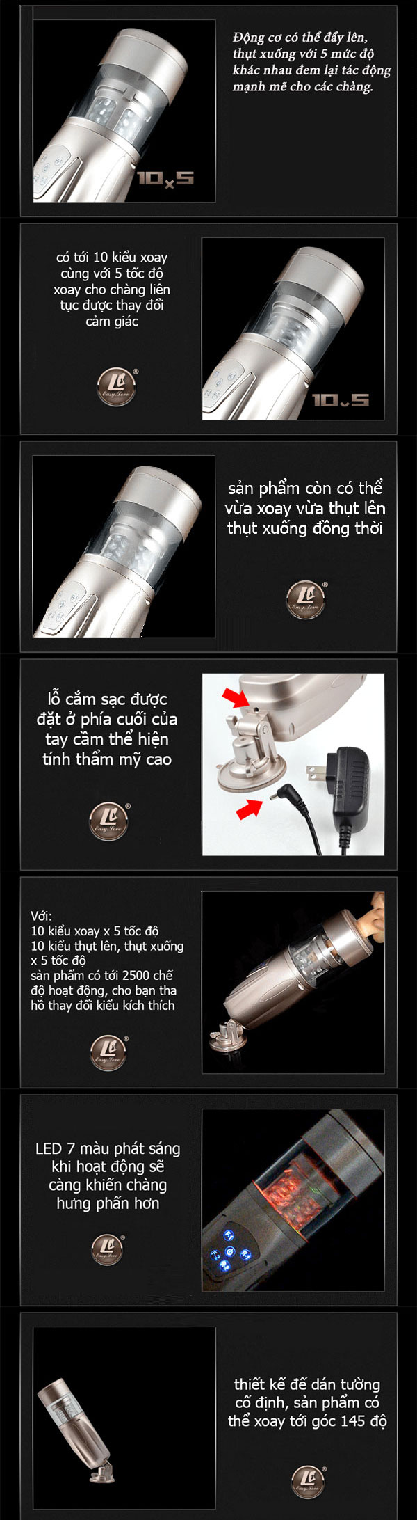 Máy thủ dâm tự động Flashing lover 2500 chế độ rung mạnh