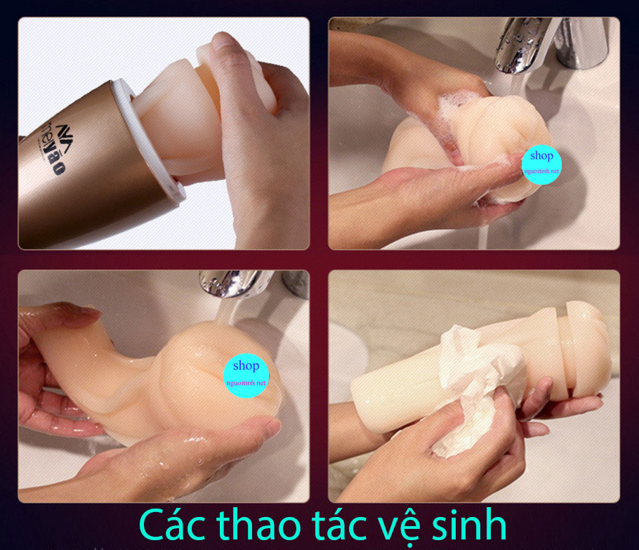 Âm đạo hít tường Meiyao 2 đầu rung mạ xi vàng Âm đạo hít tường Meiyao 2 đầu rung mạ xi vàng