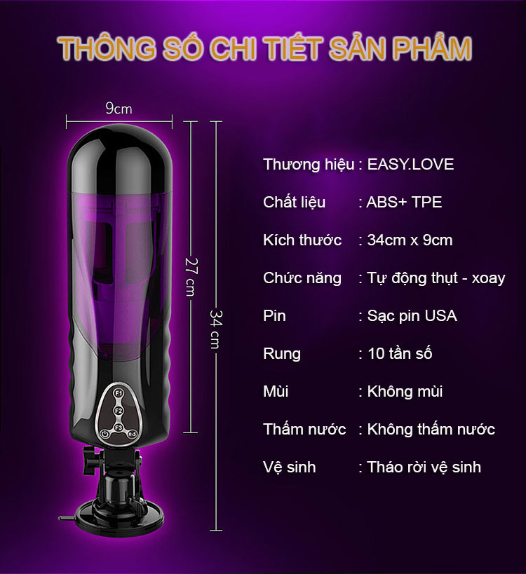 Máy thủ dâm tự động Telescopic Sweetheart cao cấp nam giới
