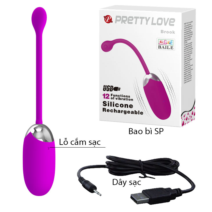 Trứng rung Brook Prettylove cao cấp không dây đa chế độ