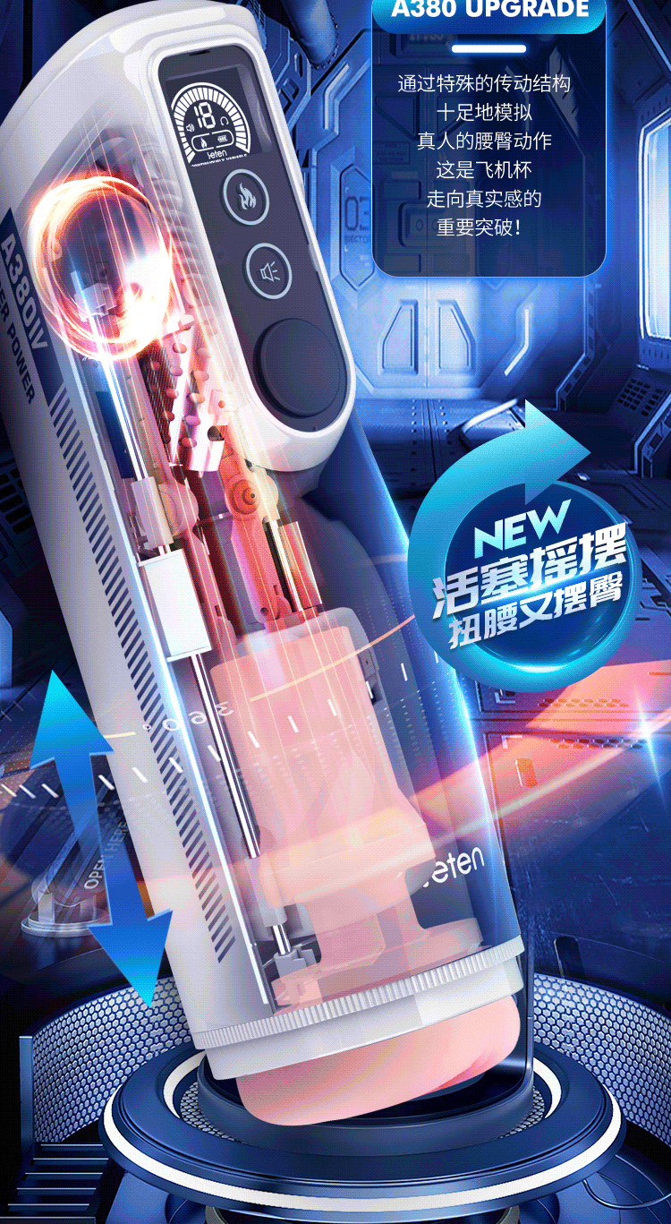 Âm đạo tự động leten A380 rung thụt nhiệt cao cấp siêu thực