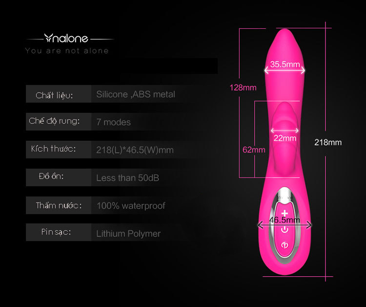 Rung nhánh Nalone cao cấp thiết kế cong mềm mại kích thích điểm G